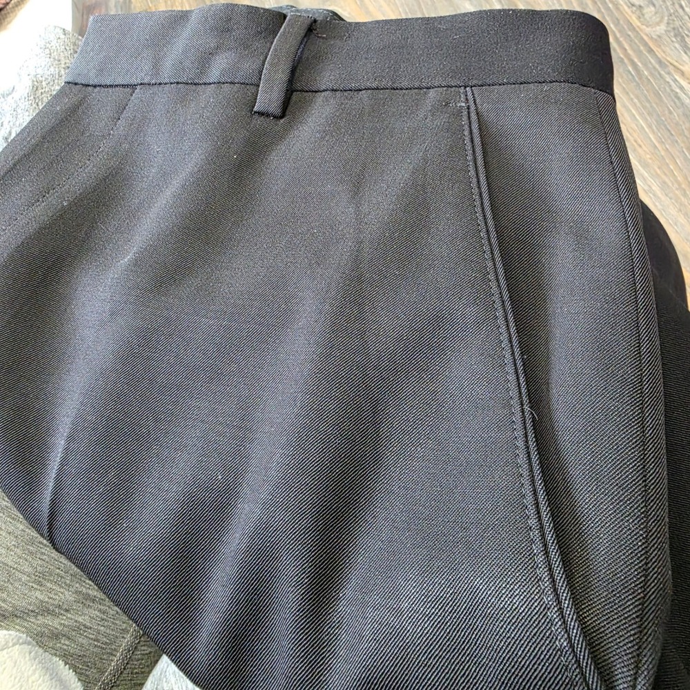 Banana Republic Mens 100% Wool Dress Pants Black Flat Front Straight 33x32 - Picture 5 of 10